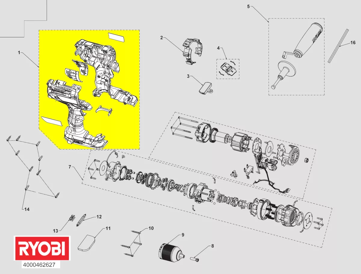 boîtier / coque réf. 5131041846 Ryobi